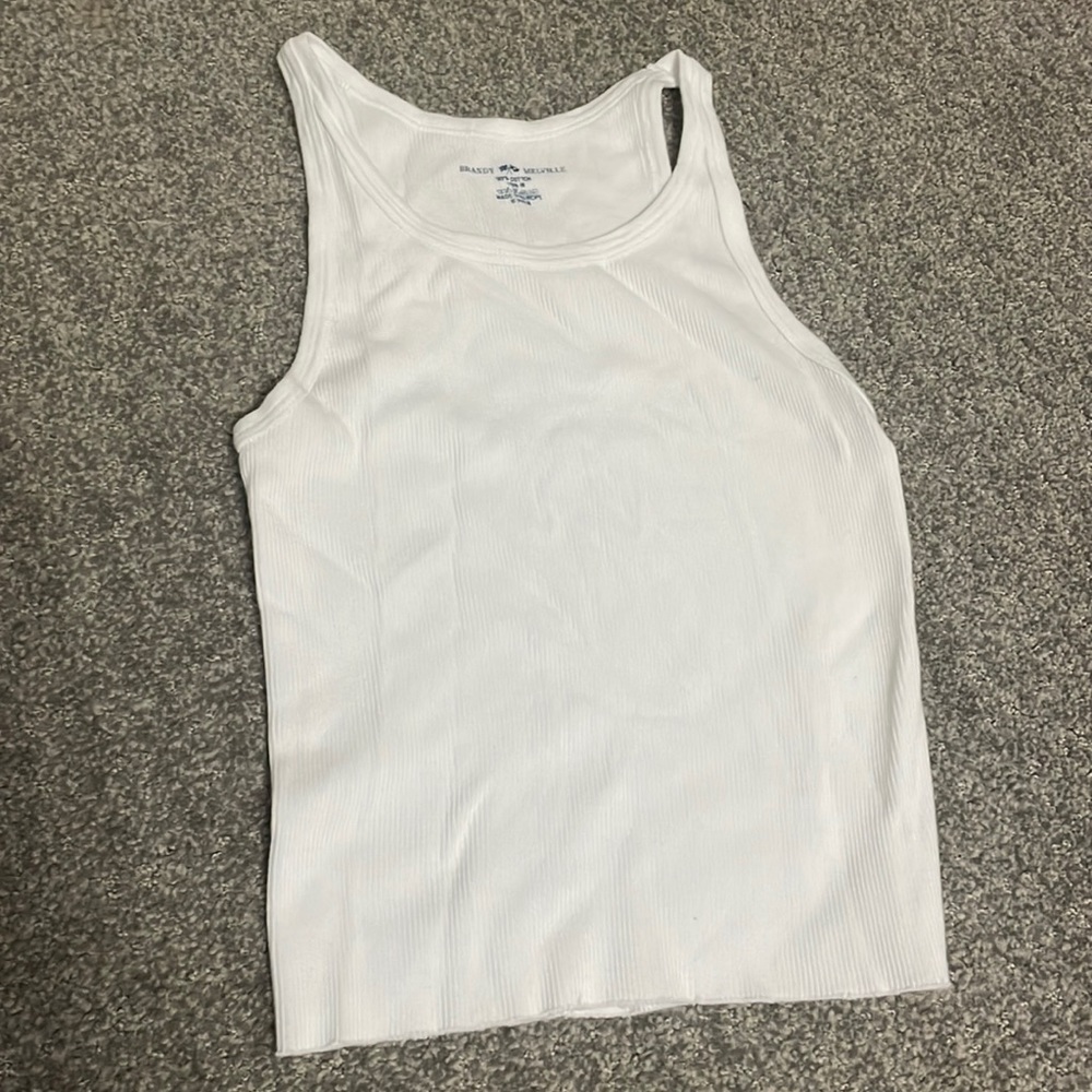 brandy melville white tank, never worn